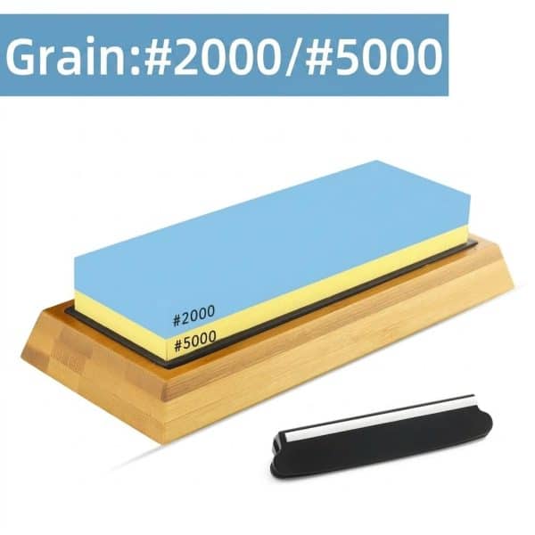 Pierre pour aiguiser double face à grains 2000/5000 pour affûtage et polissage de couteaux
