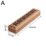 Porte-encens japonais en bambou avec couvercle ajouré sculpté - Modèle Court