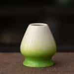Porte-fouet à matcha en céramique émaillée - Blanc et Bleu