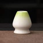 Porte-fouet à matcha en céramique émaillée - Blanc et Vert Anis