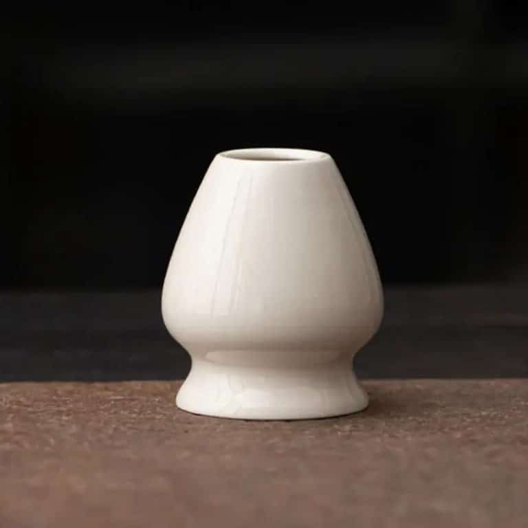 Porte-fouet à matcha en céramique émaillée - Blanc
