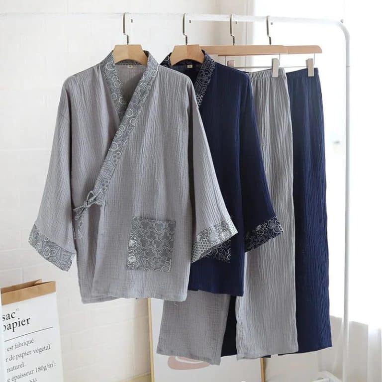 Pyjama japonais jinbei en coton à motifs géométriques