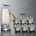 Set de carafe et verres à umeshu en cristal Edo facetté - Or