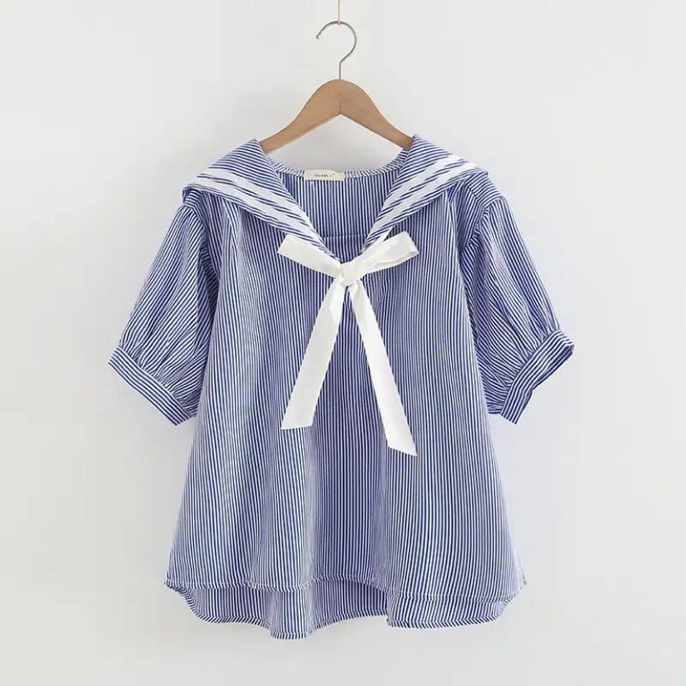 T-shirt-col-Marin-Style-Japonais-avec-Nud-Decoratif-galerie-2706
