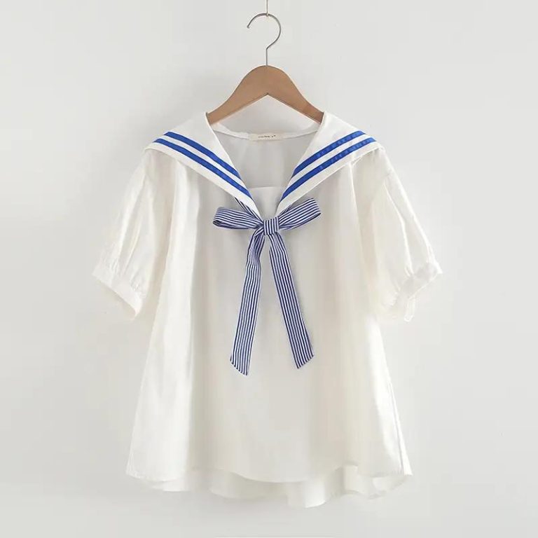 T-shirt-col-Marin-Style-Japonais-avec-Nud-Decoratif-galerie-5524