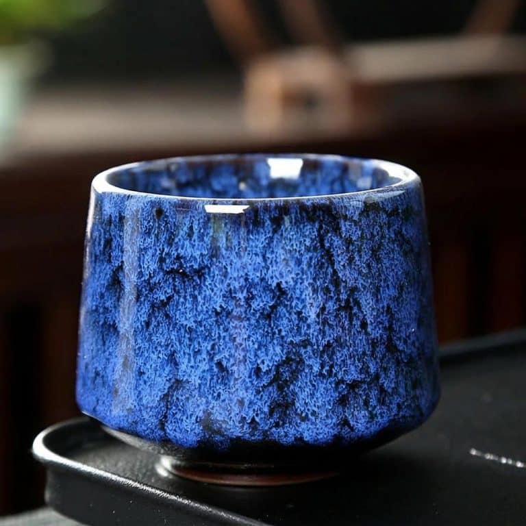 Tasse a the Ceramique Gres a Glacure Mouchetee Artisanale