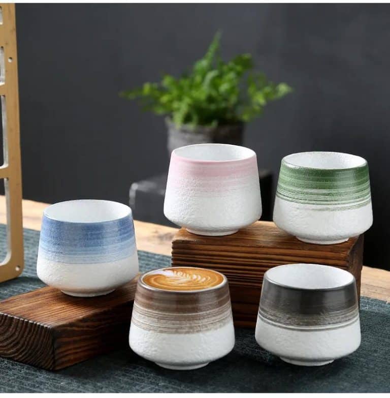 Tasse a the en Gres au Degrade Wabi Sabi