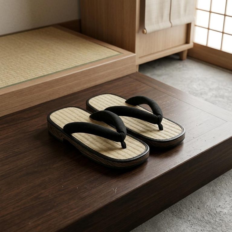 Tongs-Japonaises-Tressee-avec-Lanieres-Noires-picture-9415