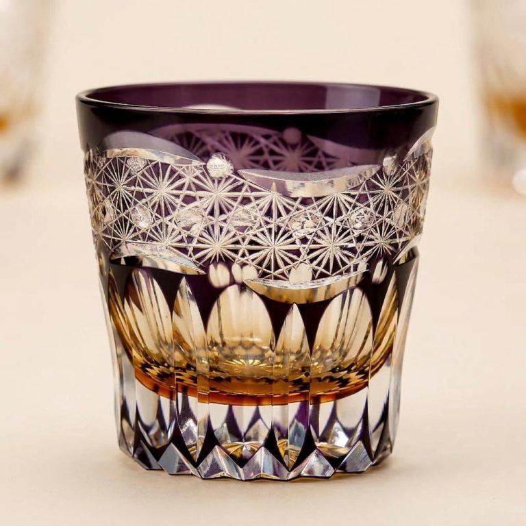 Verre-a-Whisky-Vintage-en-Cristal-Kiriko-Taille-a-la-Main-picture-5330