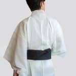 Vetement Traditionnel Japonais Homme Ecru a Fines Rayures