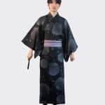 Yukata en Coton a Motifs de Nuages et Derable pour Homme