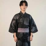 Yukata en Coton a Motifs de Nuages et Derable pour Homme
