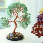 Arbre feng shui en pierres naturelles sur base d'agate - Aventurine Verte