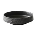 Assiette creusée et bol en céramique à motif martelé - Noir, Petite Assiette Creuse