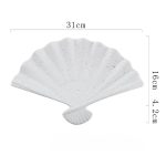 Assiette éventail en céramique émaillée avec effet marbré - Blanc