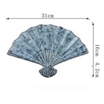 Assiette éventail en céramique émaillée avec effet marbré - Gris Bleu