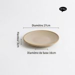 Assiette plate blanche en porcelaine avec liseré doré - Grand