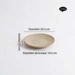Assiette plate blanche en porcelaine avec liseré doré - Medium