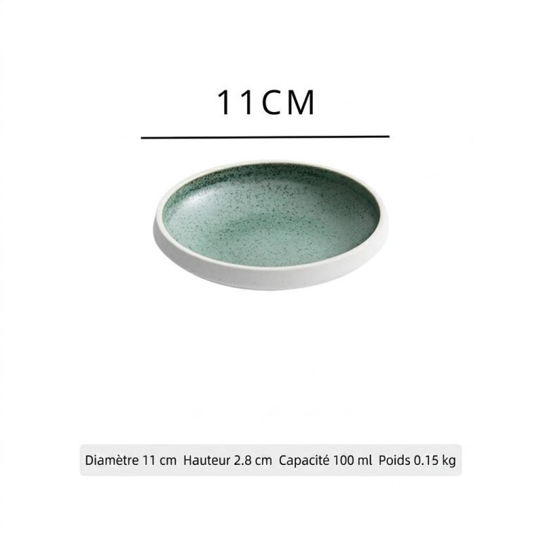 Assiette en céramique émaillée à effet moucheté - Petit
