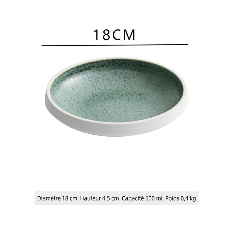 Assiette en céramique émaillée à effet moucheté - Grand