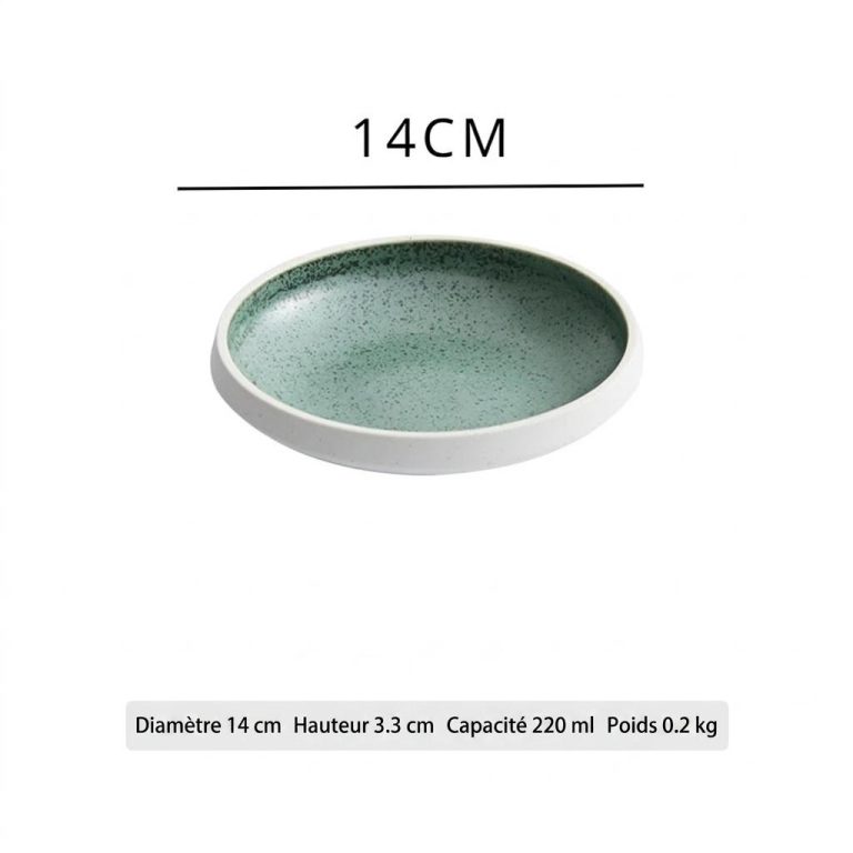Assiette en céramique émaillée à effet moucheté - Medium