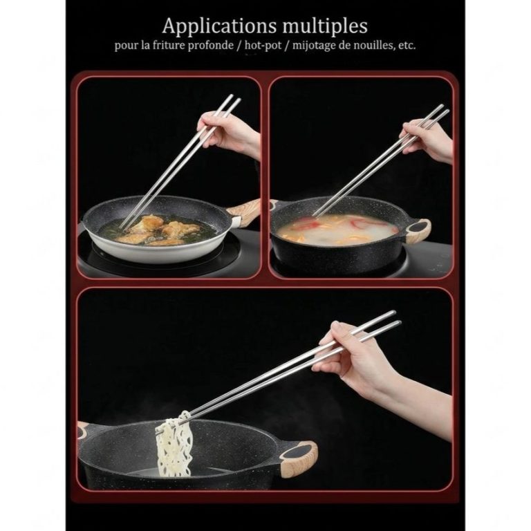 Baguettes en inox extra-longues de 36 cm pour la cuisson