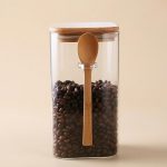 Bocal hermétique en verre avec couvercle en bambou