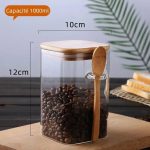 Bocal hermétique en verre avec couvercle en bambou - 1000 ml