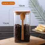 Bocal hermétique en verre avec couvercle en bambou - 1200 ml