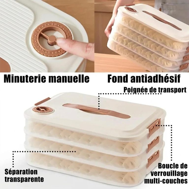 Boîte alimentaire hermétique empilable pour dumplings
