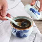 Bol à soupe miso avec couvercle en céramique à motifs japonais