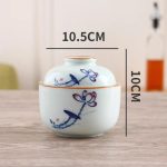 Bol à soupe miso avec couvercle en céramique à motifs japonais