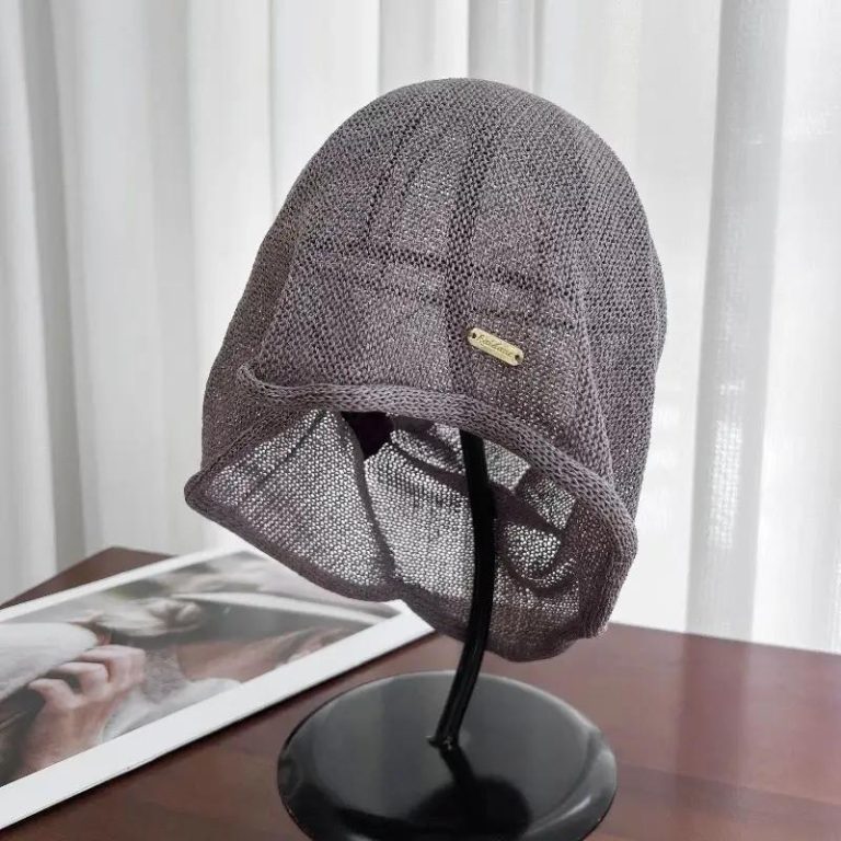 Bonnet beanie japonais en maille ajouré respirant - Kaki