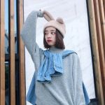 Bonnet coréen à oreilles de lapin en maille douce