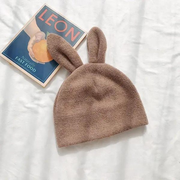 Bonnet femme d’hiver Kawaii doux avec oreilles de lapin