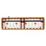 Boulier japonais soroban à 13 colonnes - Perles Blanches avec Cadre Orange