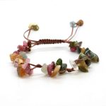 Bracelet en pierre améthyste en macramé ajustable - Tourmaline
