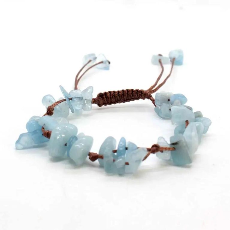 Bracelet en pierre améthyste en macramé ajustable - Rhodochrosite