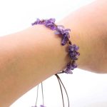 Bracelet en pierre améthyste en macramé ajustable