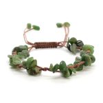 Bracelet en pierre améthyste en macramé ajustable - Jaspe Vert