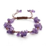 Bracelet en pierre améthyste en macramé ajustable - Améthyste