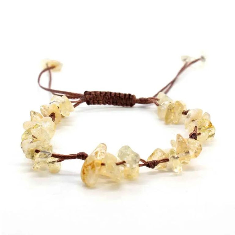 Bracelet en pierre améthyste en macramé ajustable - Citrine
