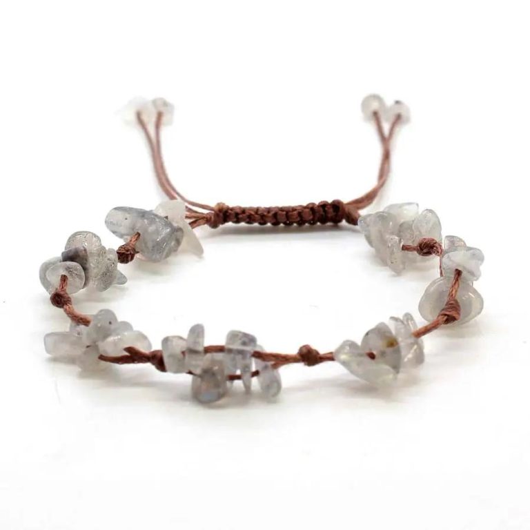 Bracelet en pierre améthyste en macramé ajustable - Apatite