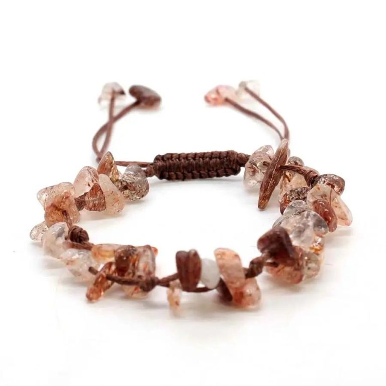 Bracelet en pierre améthyste en macramé ajustable - Cristal Cheveux
