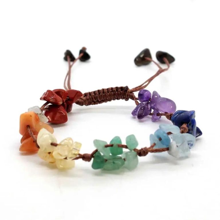 Bracelet en pierre améthyste en macramé ajustable