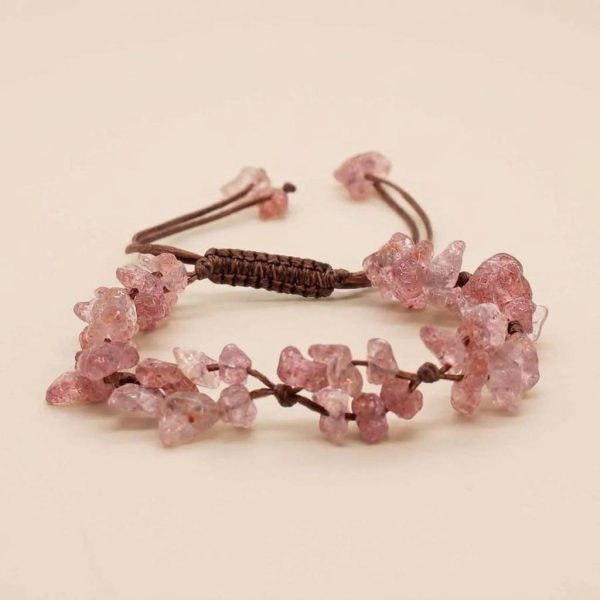 Bracelet en pierre améthyste en macramé ajustable