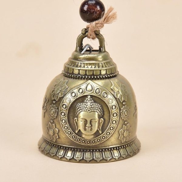 Carillon à vent feng shui avec cloche bouddhiste