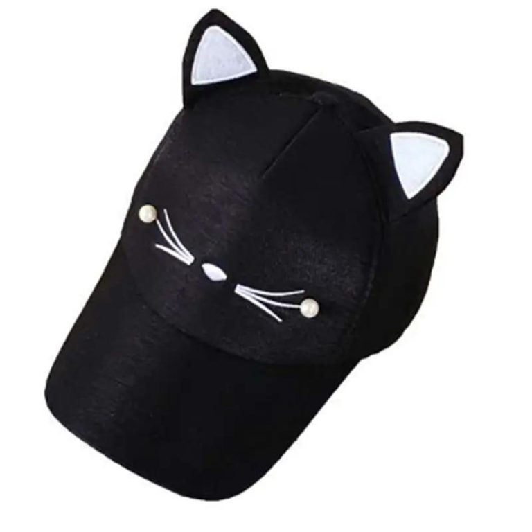 Casquette à oreilles de chat Kawaii pour enfant - Noir