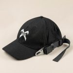 Casquette de baseball noire avec sangle ajustable