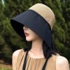 Chapeau de paille coréen pour protection du soleil à larges bords